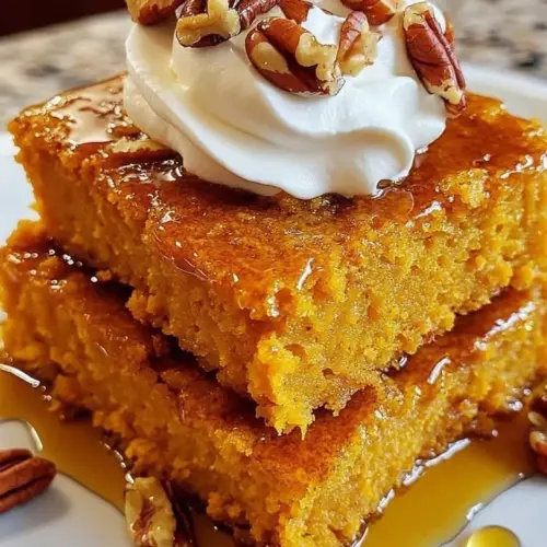 Buttery honey sweet potato cornbread served on a wooden table