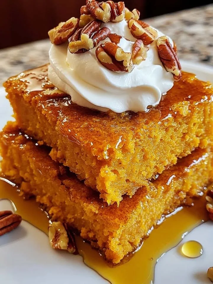 Buttery honey sweet potato cornbread served on a wooden table