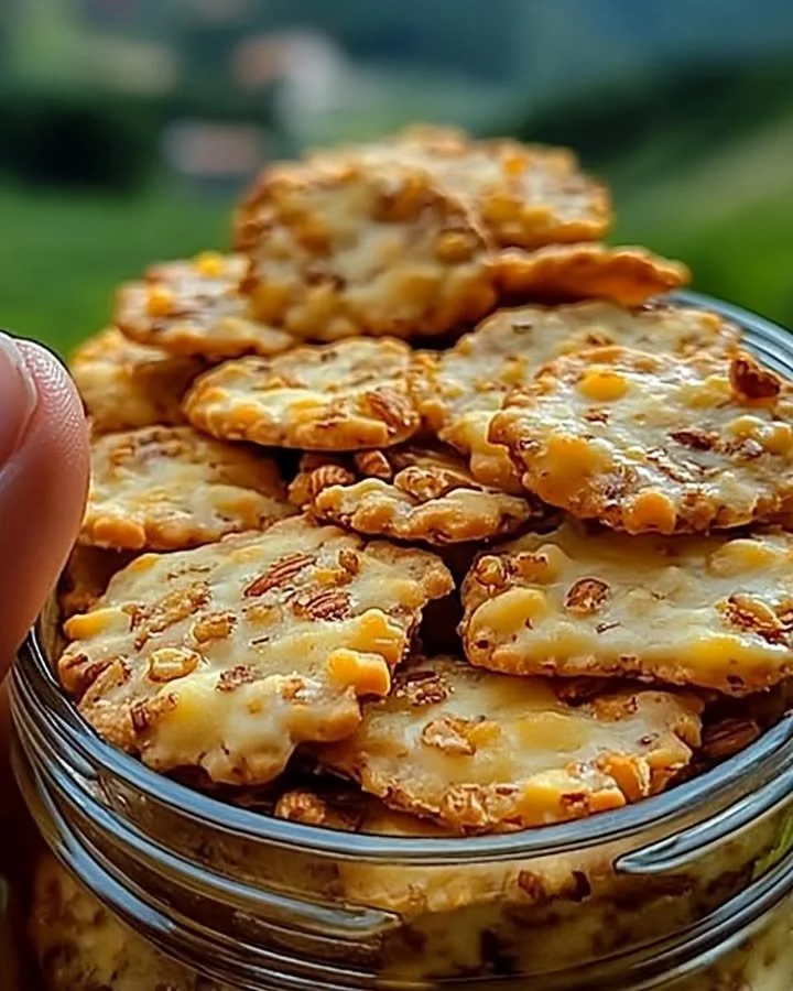Homemade Cheddar Crackers From the South, golden and crispy snacks