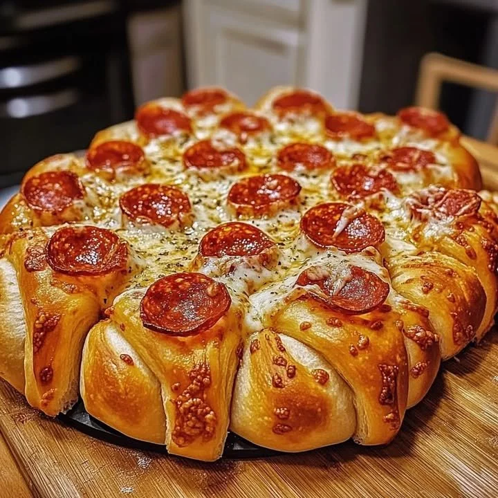 Cheesy Pizza Pull-Apart Bread fresh out of the oven, ready to serve