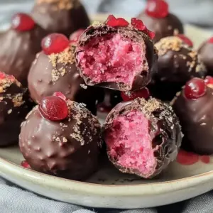 Delicious Cherry Mash Truffle Delights with chocolate and cherry
