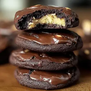 Chewy Buckeye Brownie Cookies with chocolate and peanut butter flavors