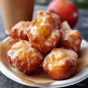 Delicious cinnamon-glazed apple fritter with chunks of apples and a sweet glaze