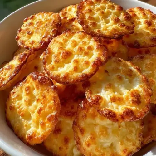 Crunchy Cottage Cheese Chips on a plate for a healthy snack option.