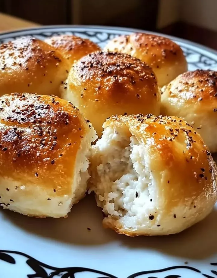 Fluffy creamy cottage cheese buns fresh out of the oven