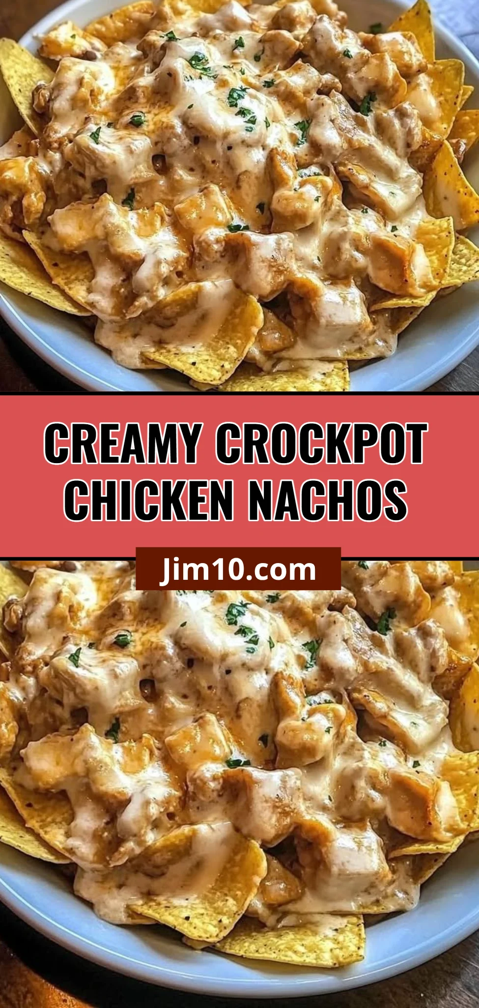Creamy Crockpot Chicken Nachos