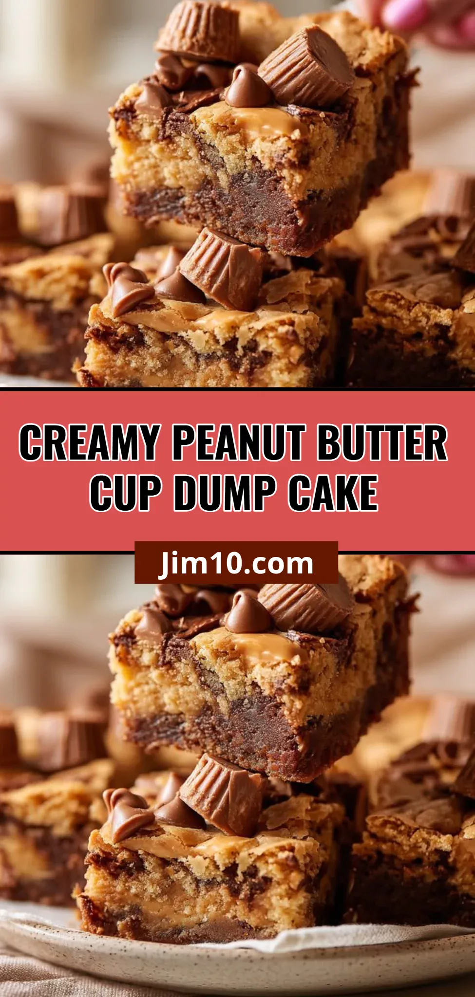 Creamy Peanut Butter Cup Dump Cake