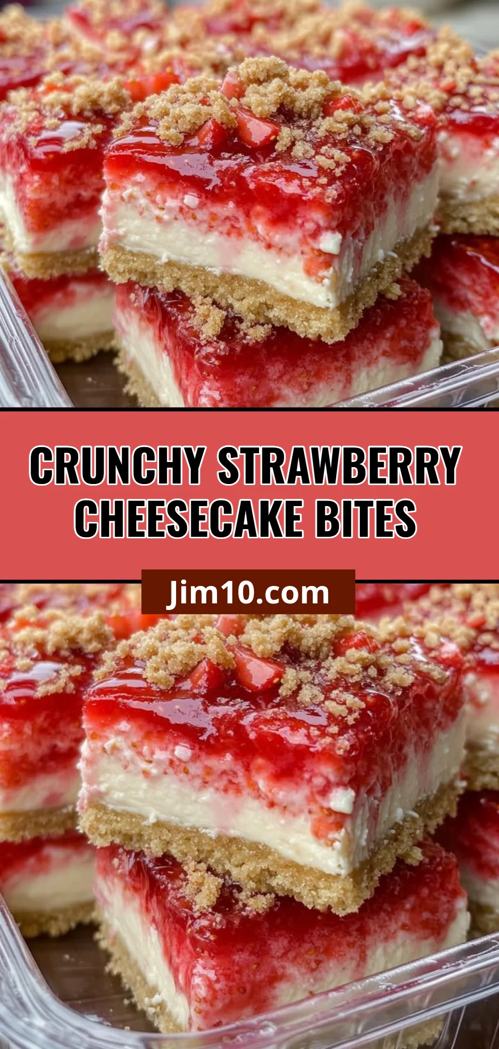 Crunchy Strawberry Cheesecake Bites