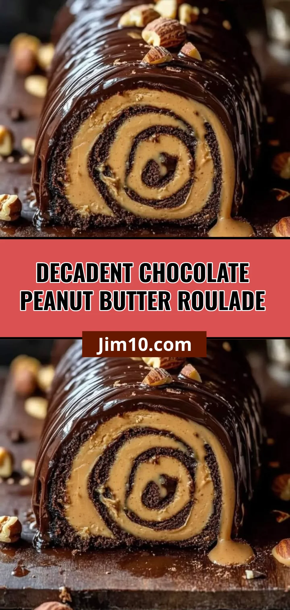 Decadent Chocolate Peanut Butter Roulade
