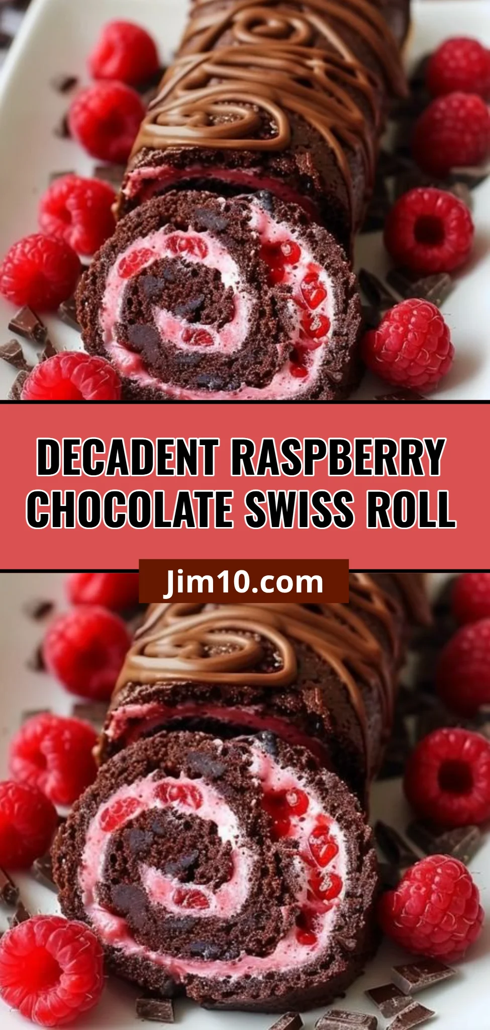 Decadent Raspberry Chocolate Swiss Roll