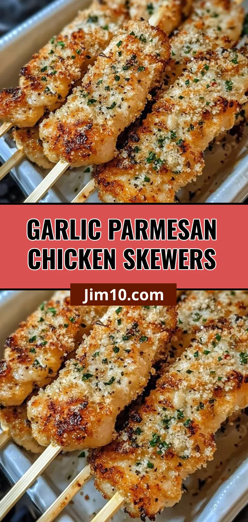 Garlic Parmesan Chicken Skewers