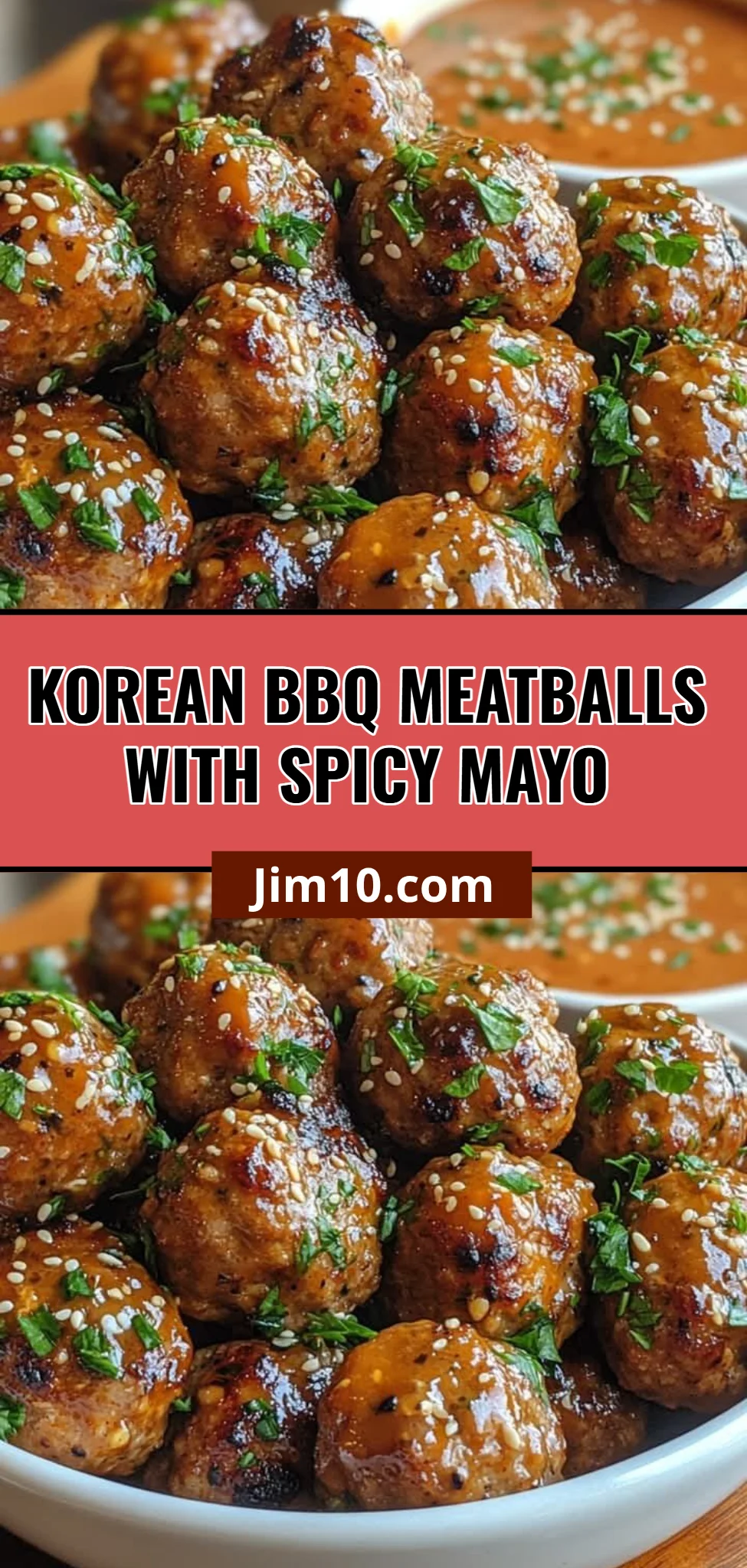 Korean BBQ Meatballs with Spicy Mayo