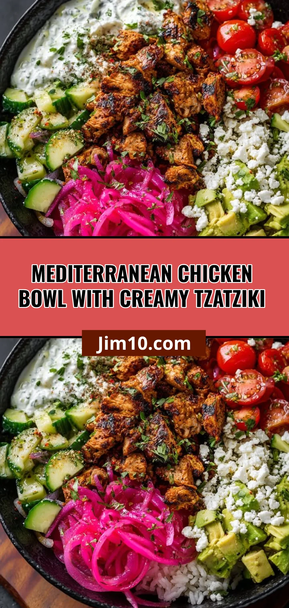 Mediterranean Chicken Bowl with Creamy Tzatziki