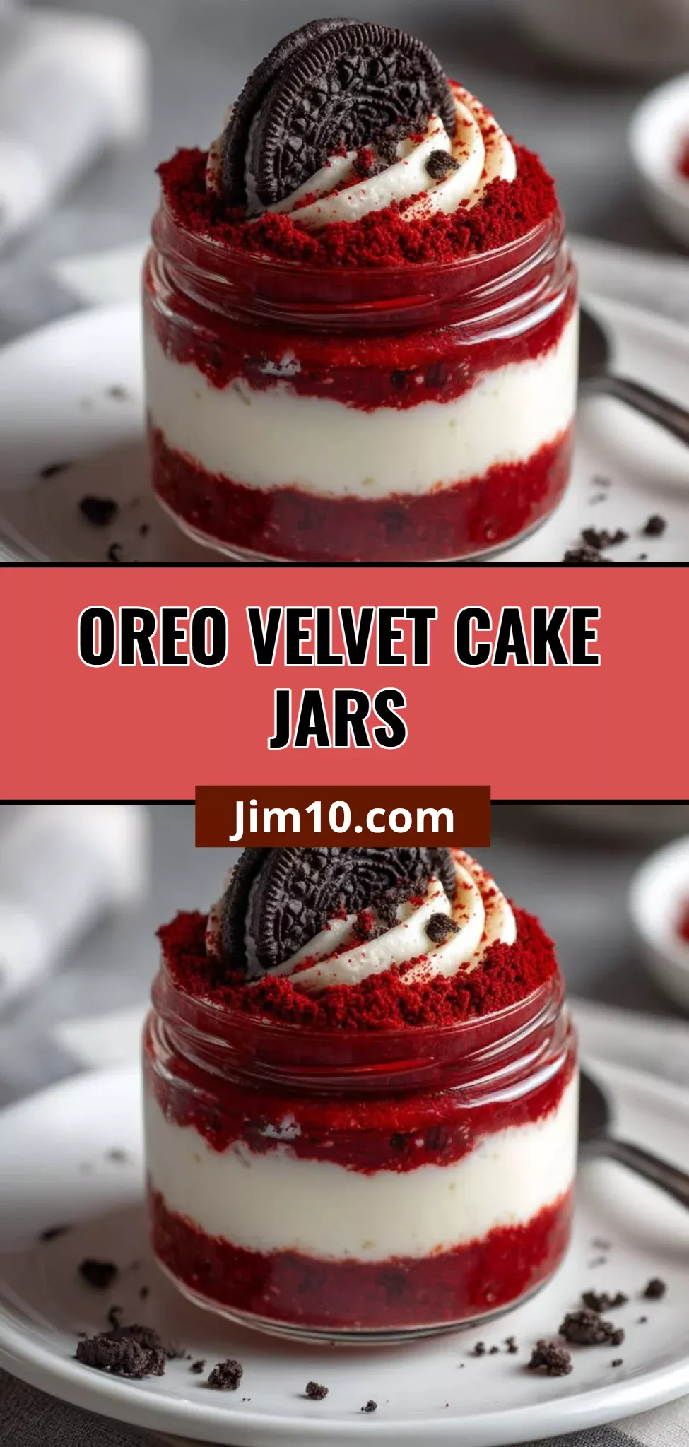 Oreo Velvet Cake Jars