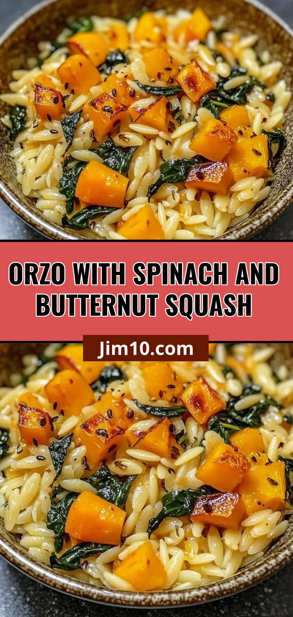 Orzo with Spinach and Butternut Squash