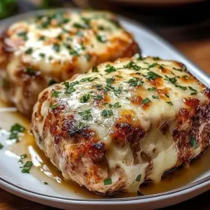 Parmesan Garlic Chicken Meatloaf served with herbs on a wooden board