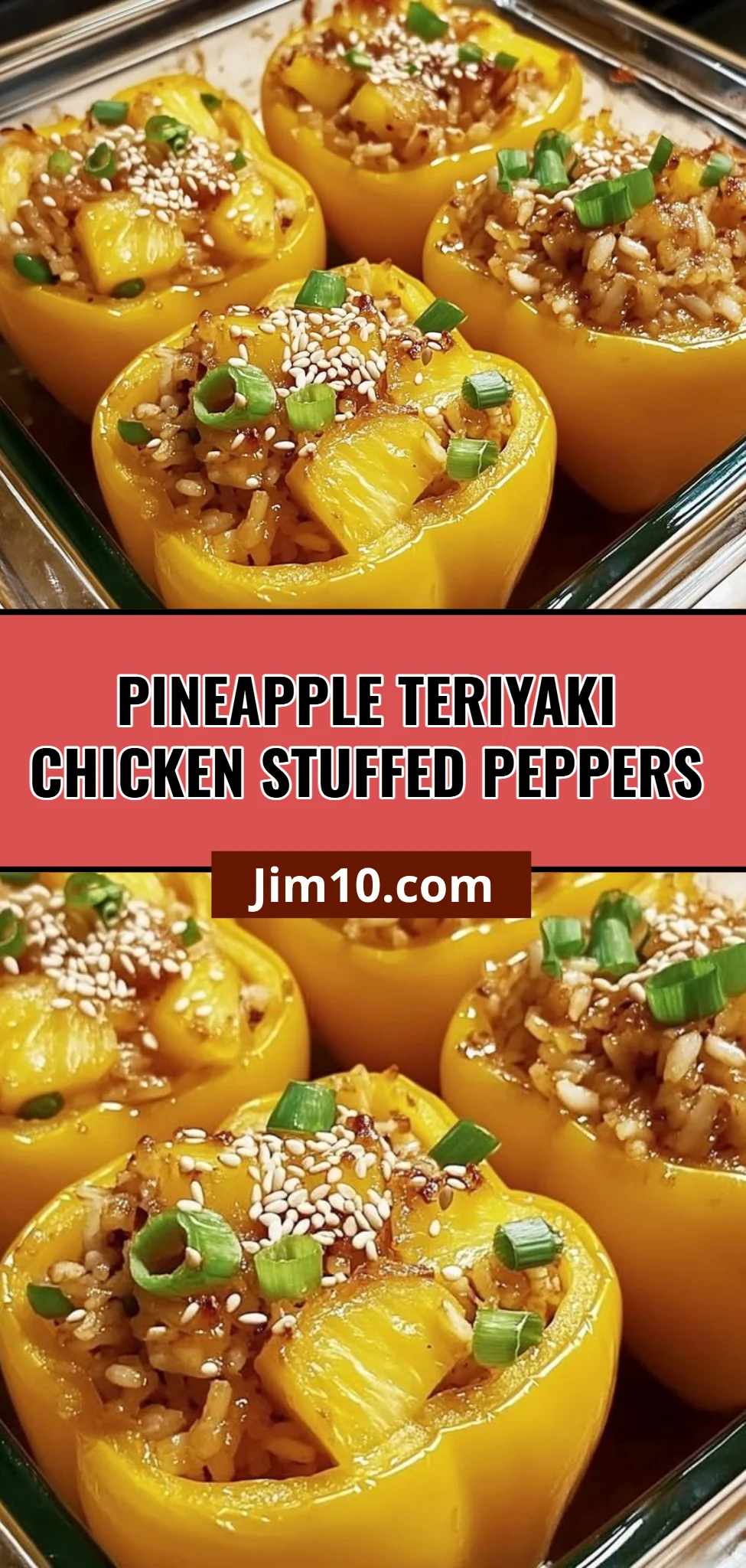 Pineapple Teriyaki Chicken Stuffed Peppers