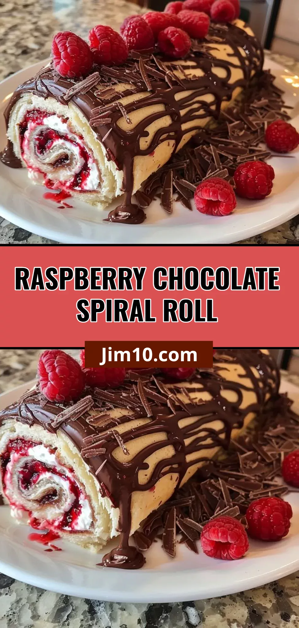 Raspberry Chocolate Spiral Roll