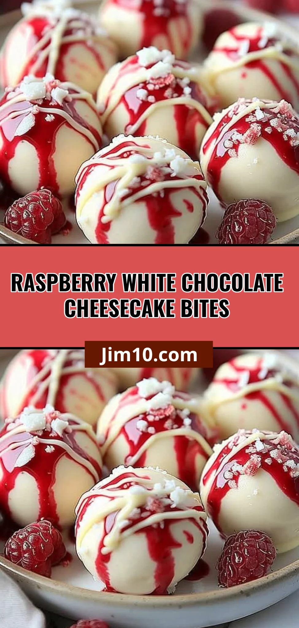 Raspberry White Chocolate Cheesecake Bites