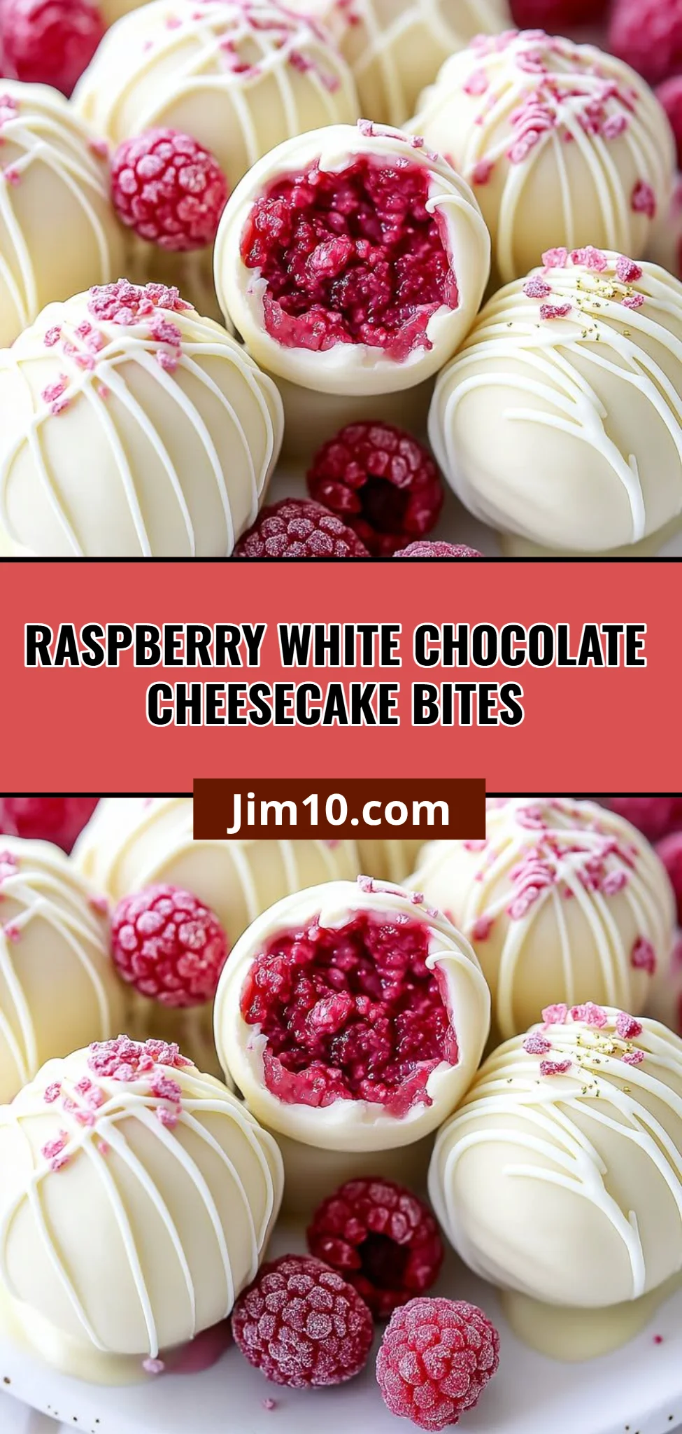Raspberry White Chocolate Cheesecake Bites