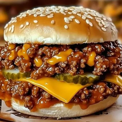 Sloppy Joes meet mac flavor recipe with cheesy and savory ingredients