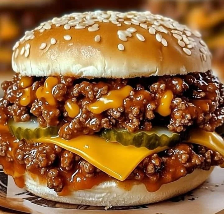 Sloppy Joes meet mac flavor recipe with cheesy and savory ingredients