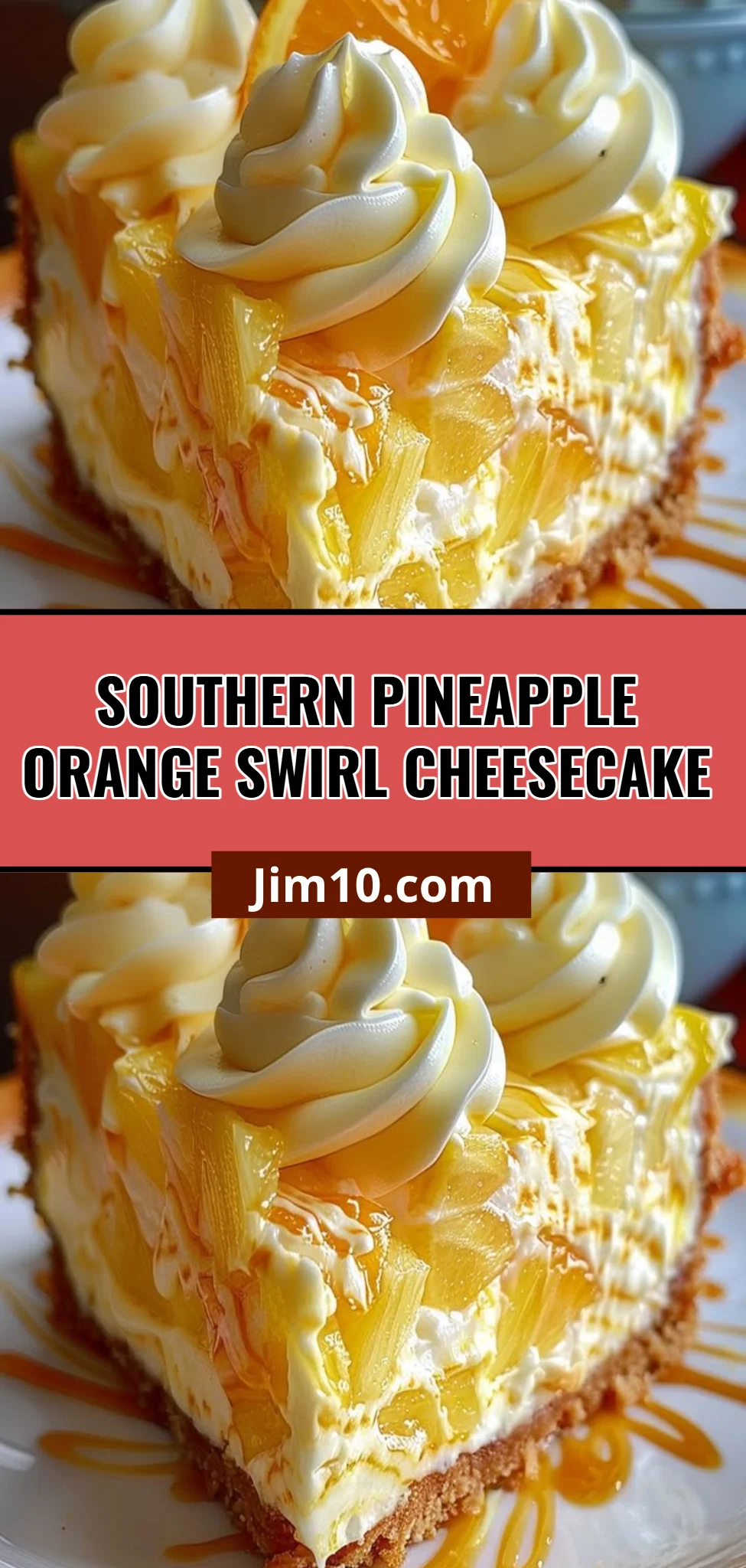 Southern Pineapple Orange Swirl Cheesecake