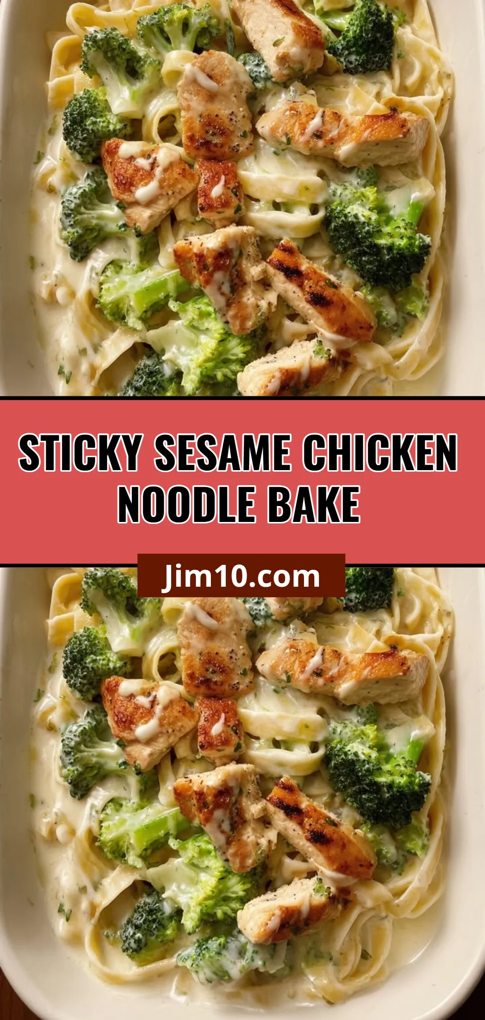 Sticky Sesame Chicken Noodle Bake