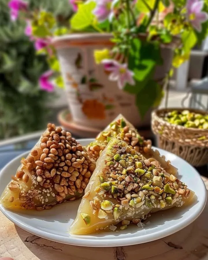 Tunisian Samsa pastries filled with spiced meats and herbs