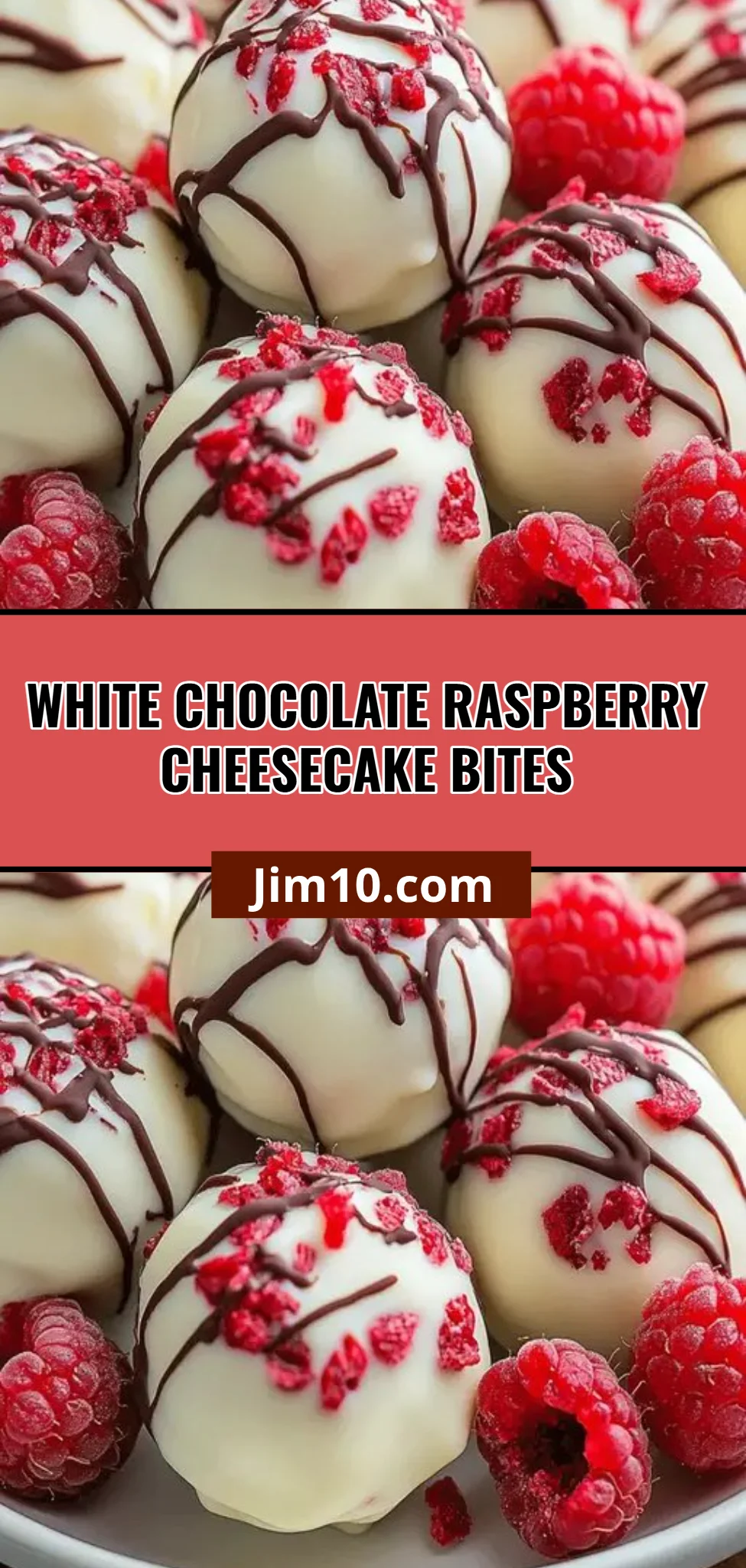 White Chocolate Raspberry Cheesecake Bites